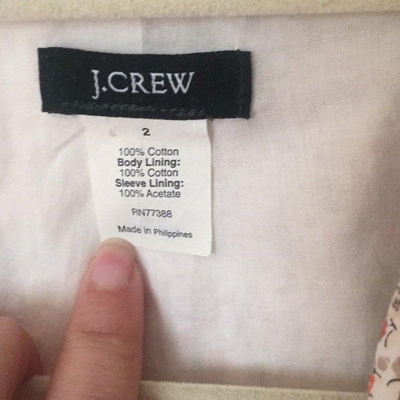 J.Crew Cotton Liberty Print Blazer, Size 2 - Picture 3 of 4